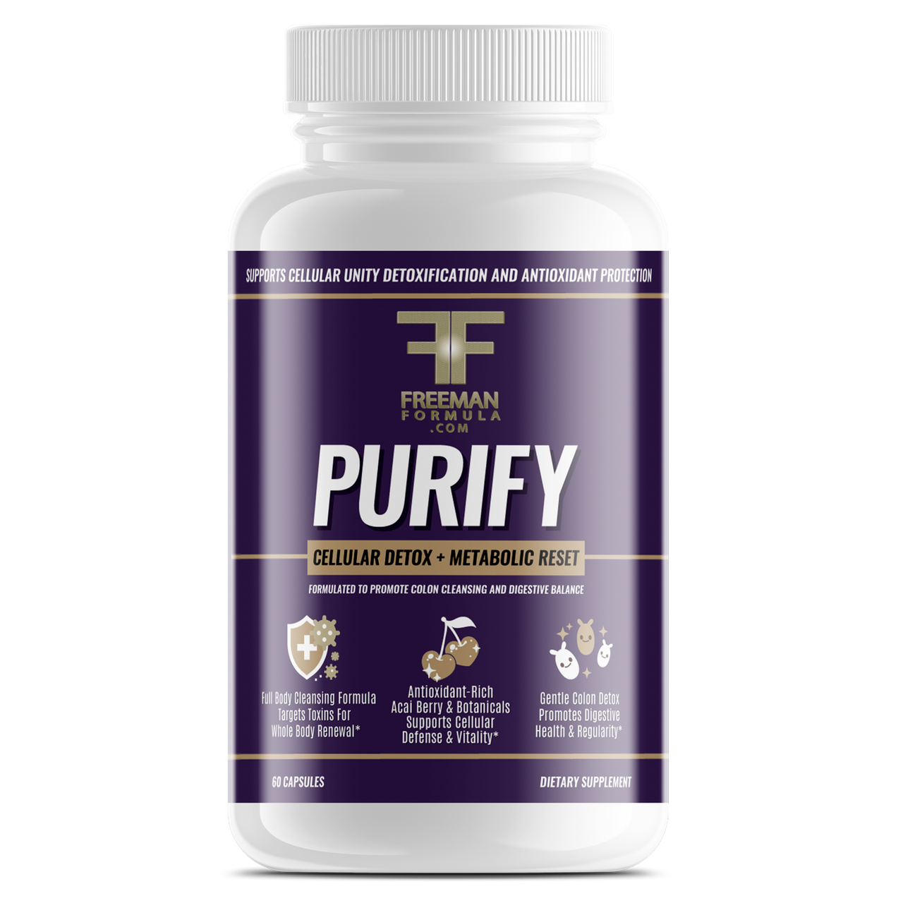 Purify natural cellular detox and metabolic reset bottle