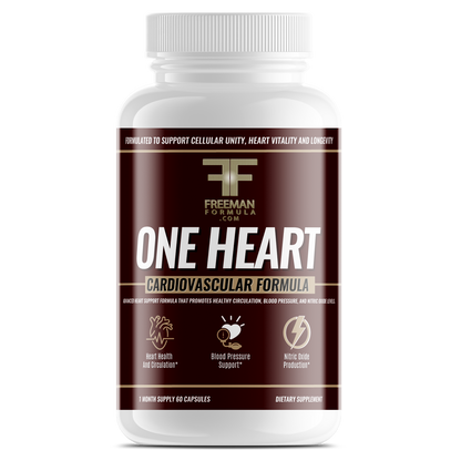 Freeman Formula One Heart supplement bottle designed to support heart health, circulation, and blood pressure balance.