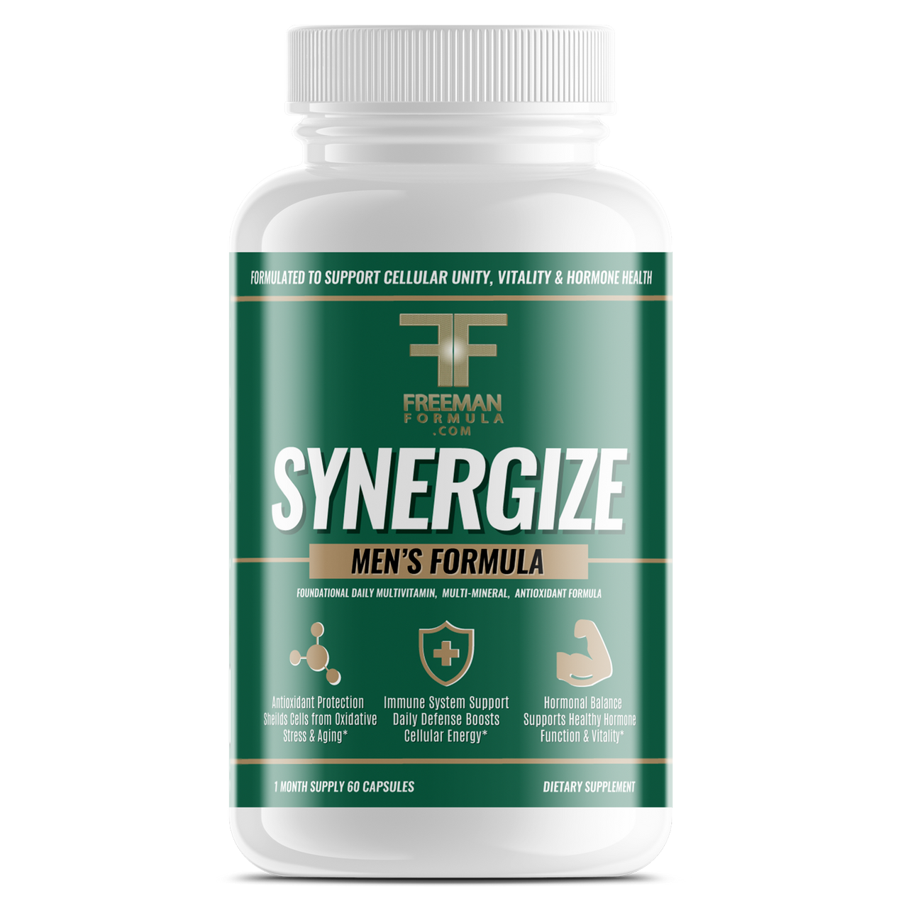 Multivitamin mineral Synergize men's bottle
